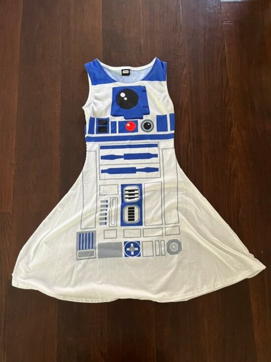 Star Wars Dresses & Skirts - Star Wars R2-D2 Tank Dress in White, Blue & Gray Size Small